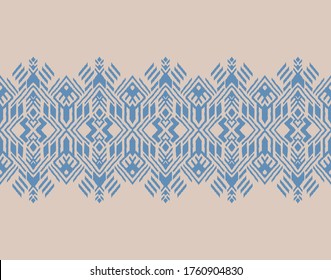 Ikat geometric folklore ornament. Oriental vector damask pattern. Ancient art of Arabesque. Tribal ethnic texture. Spanish motif on the carpet. Aztec style. Indian rug. Gypsy, Mexican embroidery.