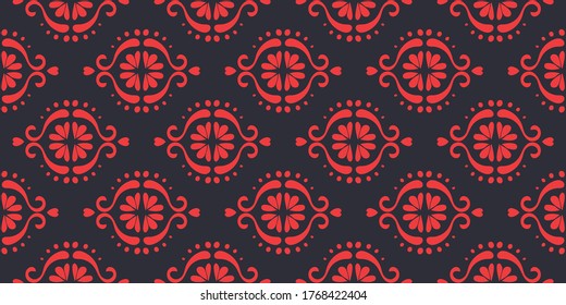 Ikat geometric folklore ornament. Oriental vector damask pattern. Ancient art of Arabesque. Tribal ethnic texture. Spanish motif on the carpet. Aztec style. Indian rug. Gypsy, Mexican embroidery.O