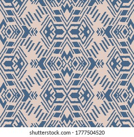 Ikat geometric folklore ornament. Oriental vector damask pattern. Ancient art of Arabesque. Tribal ethnic texture. Spanish motif on the carpet. Aztec style. Indian rug. Gypsy, Mexican embroidery.