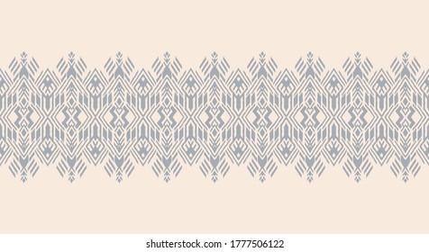 Ikat geometric folklore ornament. Oriental vector damask pattern. Ancient art of Arabesque. Tribal ethnic texture. Spanish motif on the carpet. Aztec style. Indian rug. Gypsy, Mexican embroidery.