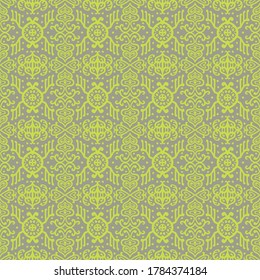 Ikat geometric folklore ornament. Oriental vector damask pattern. Ancient art of Arabesque. Tribal ethnic texture. Spanish motif on the carpet. Aztec style. Indian rug. Gypsy, Mexican embroidery.