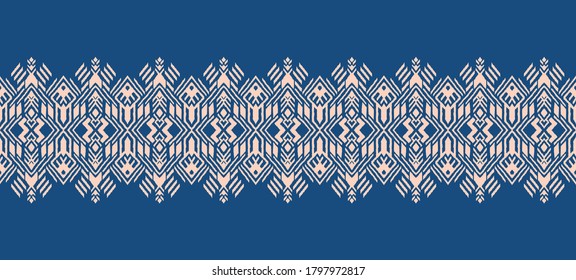 Ikat geometric folklore ornament. Oriental vector damask pattern. Ancient art of Arabesque. Tribal ethnic texture. Spanish motif on the carpet. Aztec style. Indian rug. Gypsy, Mexican embroidery.