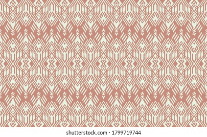 Ikat geometric folklore ornament. Oriental vector damask pattern. Ancient art of Arabesque. Tribal ethnic texture. Spanish motif on the carpet. Aztec style. Indian rug. Gypsy, Mexican embroidery.