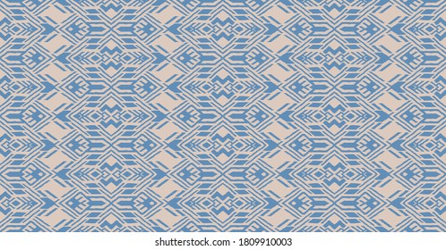 Ikat geometric folklore ornament. Oriental vector damask pattern. Ancient art of Arabesque. Tribal ethnic texture. Spanish motif on the carpet. Aztec style. Indian rug. Gypsy, Mexican embroidery.