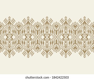 Ikat geometric folklore ornament. Oriental vector damask pattern. Ancient art of Arabesque. Tribal ethnic texture. Spanish motif on the carpet. Aztec style. Indian rug. Gypsy, Mexican embroidery.