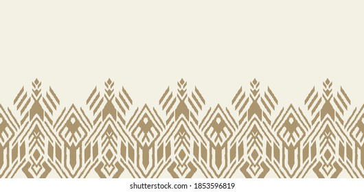 Ikat geometric folklore ornament. Oriental vector damask pattern. Ancient art of Arabesque. Tribal ethnic texture. Spanish motif on the carpet. Aztec style. Indian rug. Gypsy, Mexican embroidery.