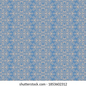 Ikat geometric folklore ornament. Oriental vector damask pattern. Ancient art of Arabesque. Tribal ethnic texture. Spanish motif on the carpet. Aztec style. Indian rug. Gypsy, Mexican embroidery.