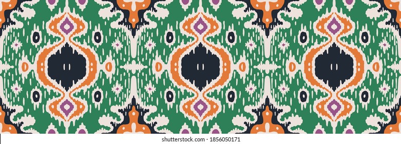 Ikat geometric folklore ornament. Oriental vector damask pattern. Ancient art of Arabesque. Tribal ethnic texture with heart. Spanish  carpet. Aztec style. Indian rug. Gypsy, Mexican embroidery.