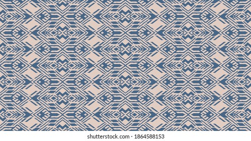 Ikat geometric folklore ornament. Oriental vector damask pattern. Ancient art of Arabesque. Tribal ethnic texture. Spanish motif on the carpet. Aztec style. Indian rug. Gypsy, Mexican embroidery.