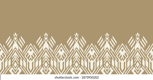 Ikat geometric folklore ornament. Oriental vector damask pattern. Ancient art of Arabesque. Tribal ethnic texture. Spanish motif on the carpet. Aztec style. Indian rug. Gypsy, Mexican embroidery.