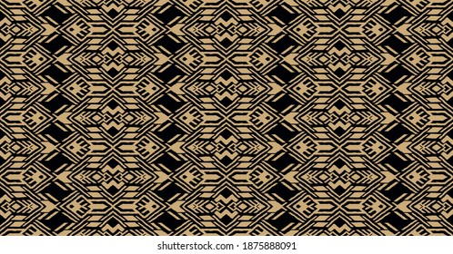 Ikat geometric folklore ornament. Oriental vector damask pattern. Ancient art of Arabesque. Tribal ethnic texture. Spanish motif on the carpet. Aztec style. Indian rug. Gypsy, Mexican embroidery.