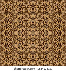 Ikat geometric folklore ornament. Oriental vector damask pattern. Ancient art of Arabesque. Tribal ethnic texture. Spanish motif on the carpet. Aztec style. Indian rug. Gypsy, Mexican embroidery.