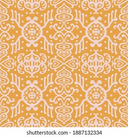 Ikat geometric folklore ornament. Oriental vector damask pattern. Ancient art of Arabesque. Tribal ethnic texture. Spanish motif on the carpet. Aztec style. Indian rug. Gypsy, Mexican embroidery.