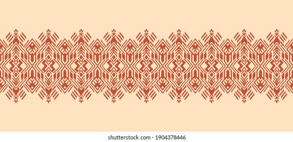 Ikat geometric folklore ornament. Oriental vector damask pattern. Ancient art of Arabesque. Tribal ethnic texture. Spanish motif on the carpet. Aztec style. Indian rug. Gypsy, Mexican embroidery.