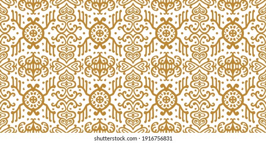 Ikat geometric folklore ornament. Oriental vector damask pattern. Ancient art of Arabesque. Tribal ethnic texture. Spanish motif on the carpet. Aztec style. Indian rug. Gypsy, Mexican embroidery.