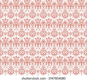 Oeuvre de folklore géométrique Ikat. Motif oriental vectoriel damassé. L'art ancien d'Arabesque. Texture ethnique tribale. Motif espagnol sur la moquette. Style aztèque. Tapis indien. Tzigane, broderie mexicaine.