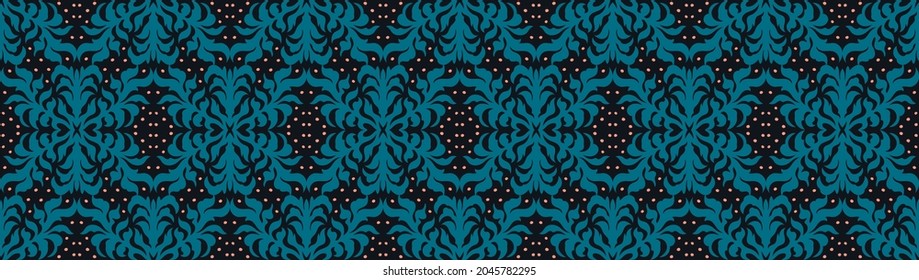 Ikat geometric folklore ornament. Oriental vector damask pattern. Ancient art of Arabesque. Tribal ethnic texture. Spanish motif on the carpet. Aztec style. Indian rug. Gypsy, Mexican embroidery.