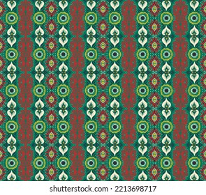 Ikat geometric folklore ornament. Oriental vector damask pattern. Ancient art of Arabesque. Tribal ethnic texture. Spanish motif on the carpet. Aztec style. Indian rug. Gypsy, Mexican embroidery.