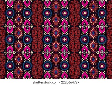 Ikat geometric folklore ornament. Oriental vector damask pattern. Ancient art of Arabesque. Tribal ethnic texture. Spanish motif on the carpet. Aztec style. Indian rug. Gypsy, Mexican embroidery.