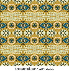 Ikat geometric folklore ornament. Oriental vector damask pattern. Ancient art of Arabesque. Tribal ethnic texture. Spanish motif on the carpet. Aztec style. Indian rug. Gypsy, Mexican embroidery.