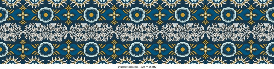Ikat geometric folklore ornament. Oriental vector damask pattern. Ancient art of Arabesque. Tribal ethnic texture. Spanish motif on the carpet. Aztec style. Indian rug. Gypsy, Mexican embroidery.