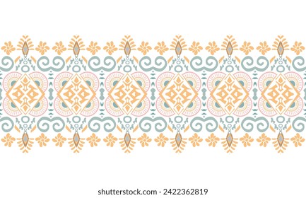 Ikat geometric folklore ornament. Oriental vector damask pattern. Ancient art of Arabesque. Tribal ethnic texture.Design for background ,curtain, carpet, wallpaper, clothing, wrapping, Batik.