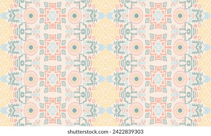 Ikat geometric folklore ornament. Oriental vector damask pattern. Ancient art of Arabesque. Tribal ethnic texture.Design for background ,curtain, carpet, wallpaper, clothing, wrapping, Batik.