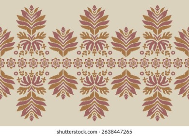 Ikat geometric folklore ornament. Oriental vector damask pattern. Ancient art of Arabesque. Tribal ethnic texture. Spanish motif on the carpet. Aztec style. Indian rug. Gypsy, Mexican embroidery.