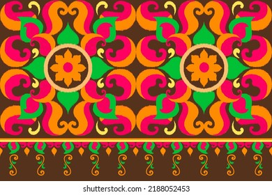 Ikat geometric folklore ornament pattern