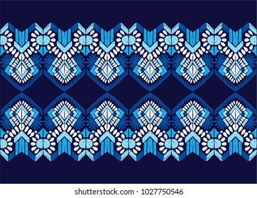 Ikat geometric folklore ornament. Tribal ethnic vector texture. Seamless striped  pattern in Aztec style. Figure tribal  embroidery. Indian, Scandinavian, Gypsy, Mexican, folk pattern. 