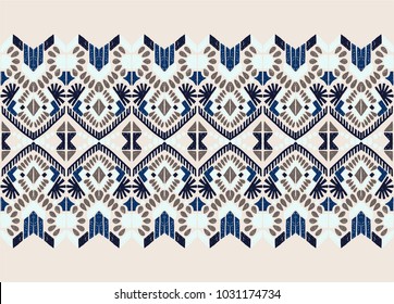 Ikat geometric folklore ornament. Tribal ethnic vector texture. Seamless striped  pattern in Aztec style. Figure tribal  embroidery. Indian, Scandinavian, Gypsy, Mexican, folk pattern. 