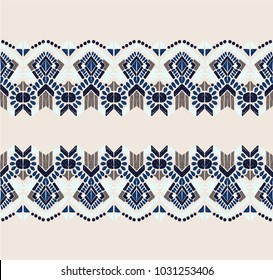 Ikat geometric folklore ornament. Tribal ethnic vector texture. Seamless striped  pattern in Aztec style. Figure tribal  embroidery. Indian, Scandinavian, Gypsy, Mexican, folk pattern. 