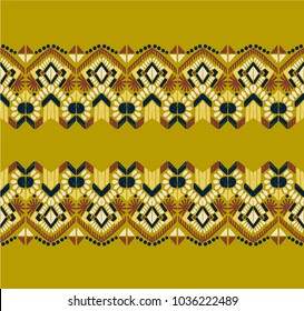 Ikat geometric folklore ornament. Tribal ethnic vector texture. Seamless striped  pattern in Aztec style. Figure tribal  embroidery. Indian, Scandinavian, Gypsy, Mexican, folk pattern. 
