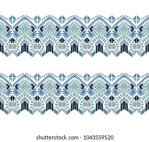 Ikat geometric folklore ornament. Tribal ethnic vector texture. Seamless striped  pattern in Aztec style. Figure tribal  embroidery. Indian, Scandinavian, Gypsy, Mexican, folk pattern. 
