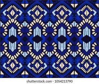 Ikat geometric folklore ornament. Tribal ethnic vector texture. Seamless striped  pattern in Aztec style. Figure tribal  embroidery. Indian, Scandinavian, Gypsy, Mexican, folk pattern. 