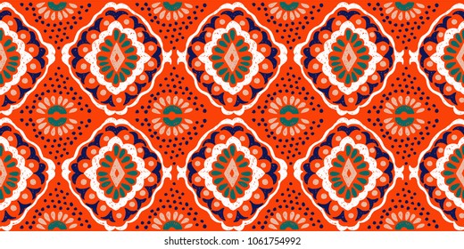 Ikat geometric folklore ornament. Tribal ethnic vector texture. Seamless striped  pattern in Aztec style. Figure tribal  embroidery. Indian, Scandinavian, Gypsy, Mexican, folk pattern. 