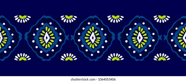 Ikat geometric folklore ornament. Tribal ethnic vector texture. Seamless striped  pattern in Aztec style. Figure tribal  embroidery. Indian, Scandinavian, Gypsy, Mexican, folk pattern. 