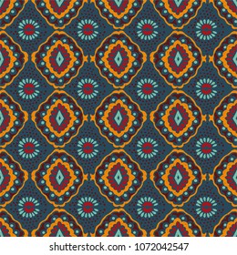 Ikat geometric folklore ornament. Tribal ethnic vector texture. Seamless striped  pattern in Aztec style. Figure tribal  embroidery. Indian, Scandinavian, Gypsy, Mexican, folk pattern. 