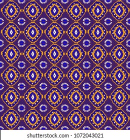 Ikat geometric folklore ornament. Tribal ethnic vector texture. Seamless striped  pattern in Aztec style. Figure tribal  embroidery. Indian, Scandinavian, Gypsy, Mexican, folk pattern. 