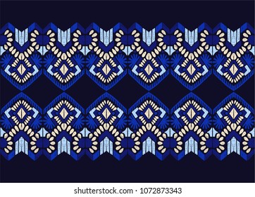 Ikat geometric folklore ornament. Tribal ethnic vector texture. Seamless striped  pattern in Aztec style. Figure tribal  embroidery. Indian, Scandinavian, Gypsy, Mexican, folk pattern. 