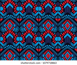 Aztec Geometric Textile Border Allover Organic Stock Illustration ...