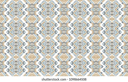 Ikat geometric folklore ornament. Tribal ethnic vector texture. Seamless striped  pattern in Aztec style. Figure tribal  embroidery. Indian, Scandinavian, Gypsy, Mexican, folk pattern. 