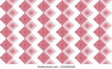 Ikat geometric folklore ornament. Tribal ethnic vector texture. Seamless striped pattern in Aztec style. Figure tribal embroidery. Indian, Scandinavian, Gypsy, Mexican, folk pattern.