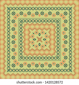 Ikat geometric folklore ornament. Tribal ethnic vector texture. Seamless striped pattern in Aztec style. Figure tribal embroidery. Indian, Scandinavian, Gypsy, Mexican, folk pattern