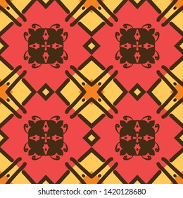 Ikat geometric folklore ornament. Tribal ethnic vector texture. Seamless striped pattern in Aztec style. Figure tribal embroidery. Indian, Scandinavian, Gypsy, Mexican, folk pattern