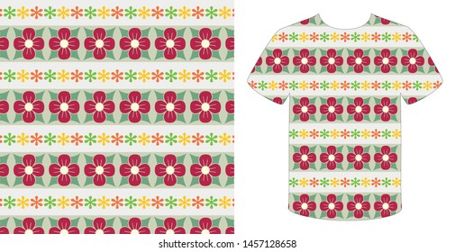 Ikat geometric folklore ornament. Tribal ethnic vector texture. Seamless striped pattern in Aztec style. Figure tribal embroidery. Indian, Scandinavian, Gypsy, Mexican, folk pattern.Tshirt design