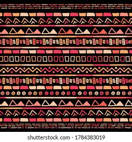 Ikat geometric folklore ornament. Tribal scandinavian ethnic vector texture. Seamless striped pattern in Aztec style. Figure tribal embroidery. Indian, Scandinavian, Gypsy, Mexican, folk pattern.