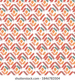 Ikat geometric folklore ornament. Tribal ethnic vector pattern. Seamless striped pattern in Aztec style. Figure tribal embroidery. Indian, Scandinavian, Gypsy, Mexican, folk pattern.