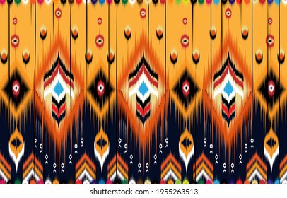 Ikat geometric folklore ornament. Tribal ethnic vector texture. 
Seamless striped pattern in Aztec style. Figure tribal embroidery. 
Indian, Scandinavian, Gyp
sy, Mexican, folk pattern.ikat pattern