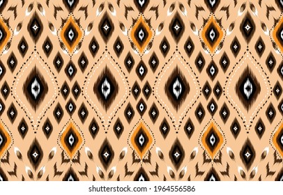 Ikat geometric folklore ornament. Tribal ethnic vector texture. Seamless striped pattern in Aztec style. Figure tribal embroidery. Indian, Scandinavian, Gypsy, Mexican, folk pattern.Abstract pattern.